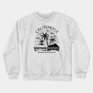 California Beach with Two Car Crewneck Sweatshirt